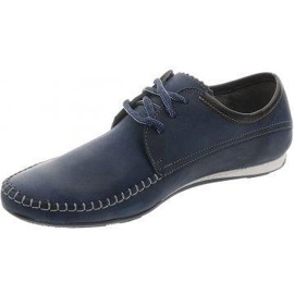 Lemar Men's lace-up loafers 872 navy blue 1