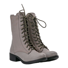 Gray lace-up boots S10 grey 1