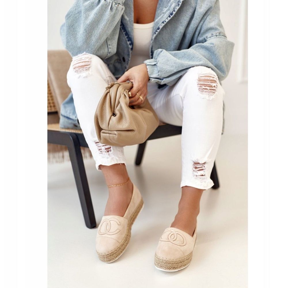 Beige Chanel Espadrilles Outfit PS1 Women's Espadrilles On A Straw