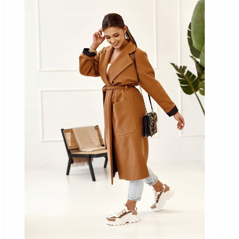 Women's Sneakers On A Massive Sole White Daydreamer beige brown golden 2