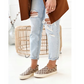 Women's Logged Sneakers Slip-On Khaki Challenge beige brown 1