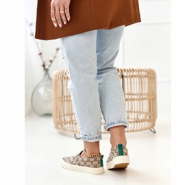 Women's Logged Sneakers Slip-On Khaki Challenge beige brown 2