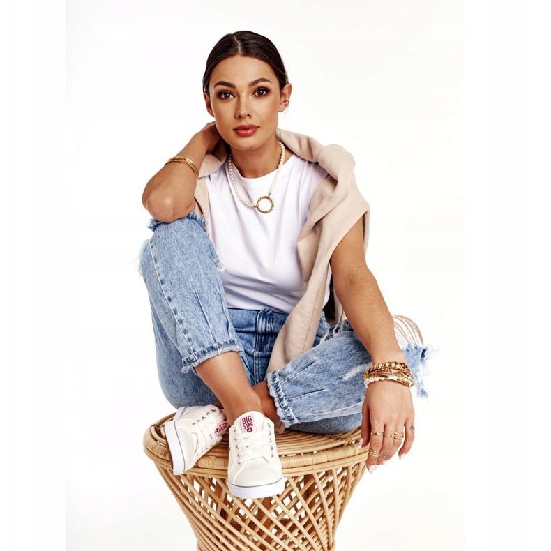 Women's sneakers Big Star DD274892 White-Red 2 Women's sneakers Big Star DD274892 White-Red 2