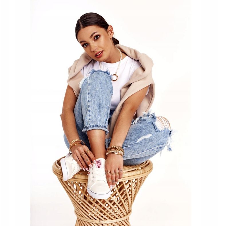 Women's sneakers Big Star DD274892 White-Red 1 Women's sneakers Big Star DD274892 White-Red 1