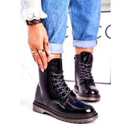 Women's Warm Boots Lacquered Boots Black Thunder 1