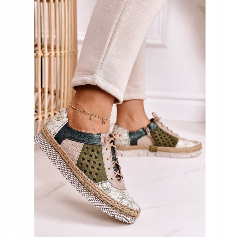 Women's Brogues Maciejka Leather Green 03339-09 2