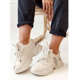 PS1 Women's Sneakers On A Massive Sole Beige Chunky 2