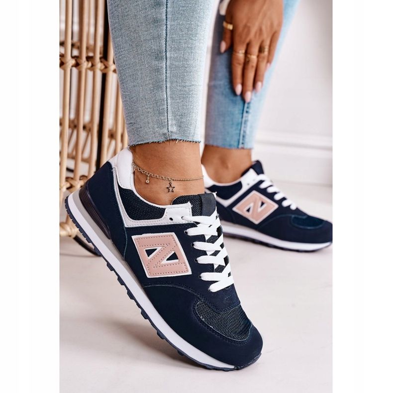 Women's sports shoes Sneakers Navy Last Minute white navy blue pink 2 Women's sports shoes Sneakers Navy Last Minute white navy blue pink 2
