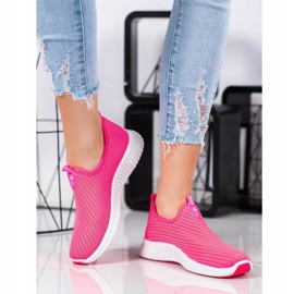 SHELOVET Comfortable Textile Sneakers pink 2
