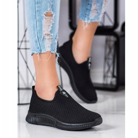 SHELOVET Comfortable Textile Sneakers black 1