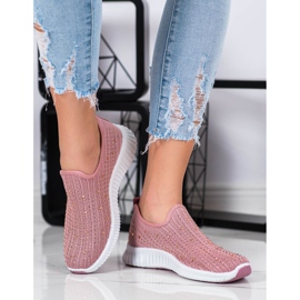 SHELOVET Slipons With Crystals pink 1