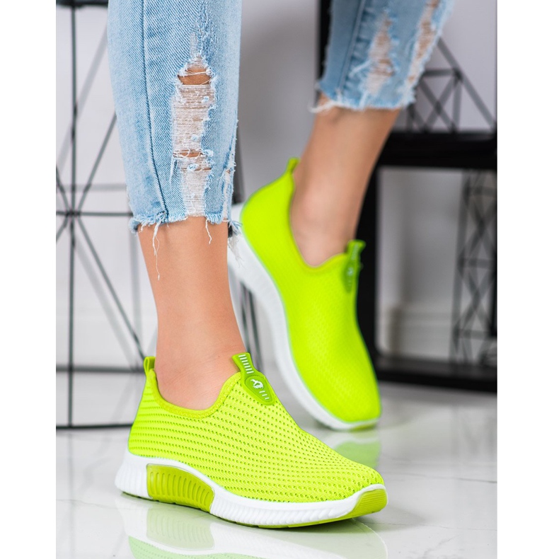 SHELOVET Comfortable Textile Sneakers green 1