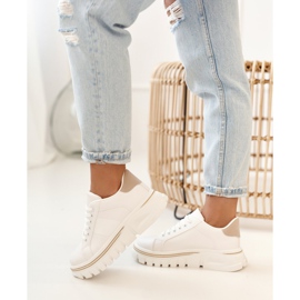 PS1 Women's Sneakers On The Platform White And Beige Riri 1