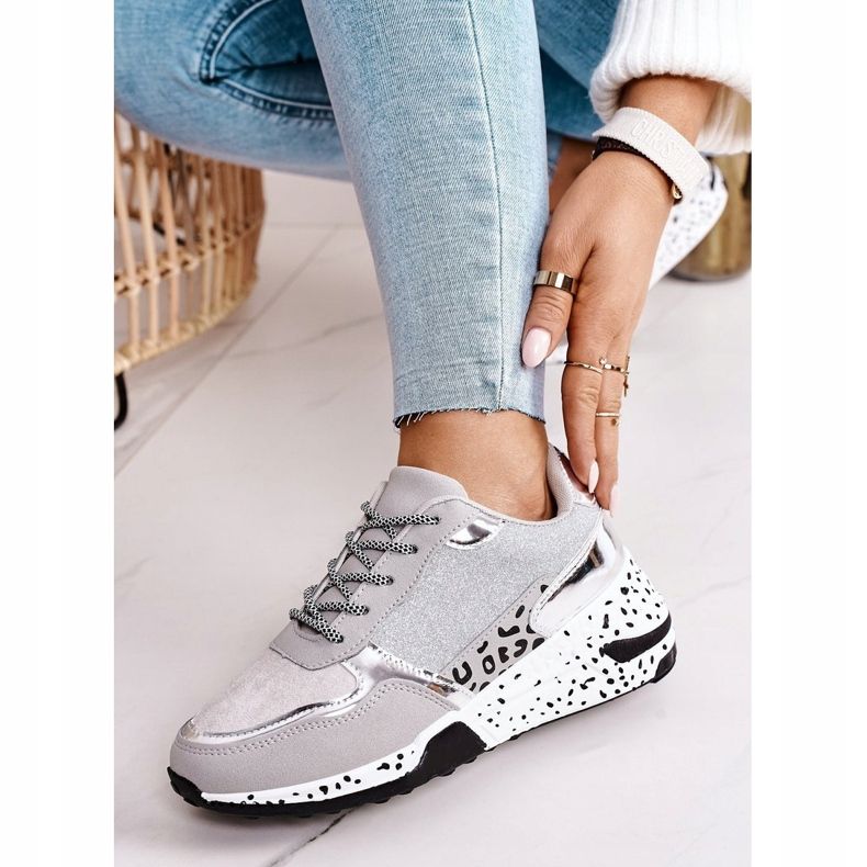 PS1 Women's Wedge Sneakers Silver Avery grey multicolored 2