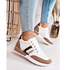Women's sports shoes Sneakers White-Khaki Lifestyle 1