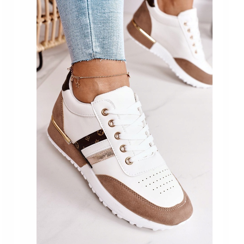 Women's sports shoes Sneakers White-Khaki Lifestyle 2 Women's sports shoes Sneakers White-Khaki Lifestyle 2