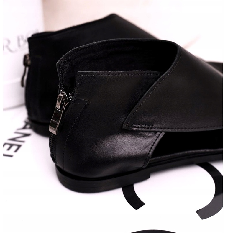 Nicole Women's Flat Leather Sandals Black Natalie 2