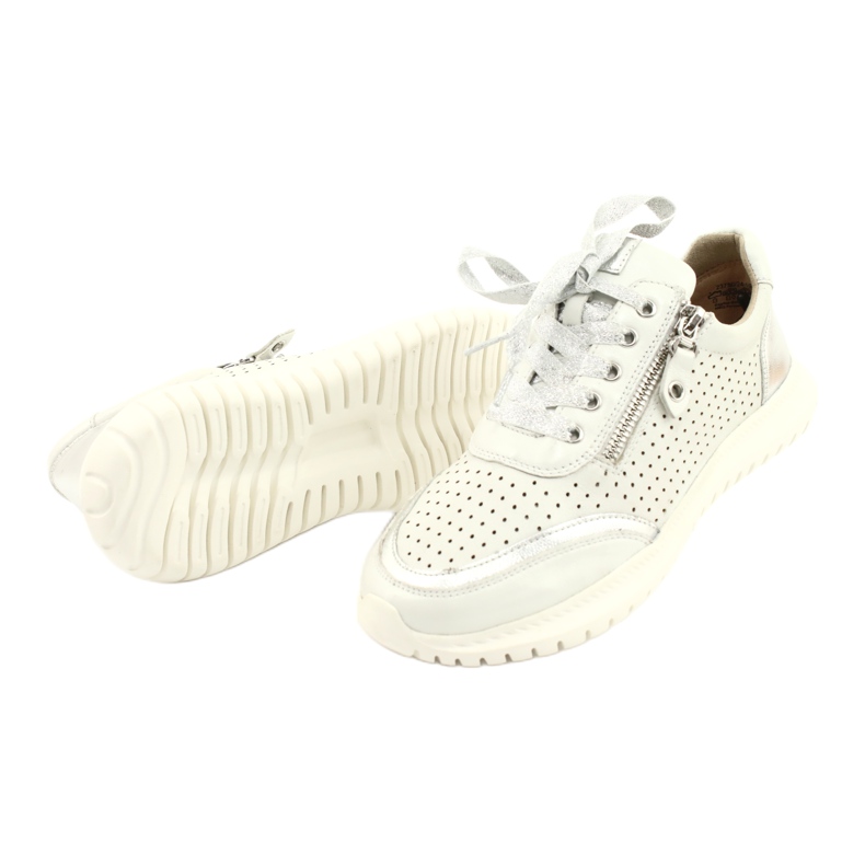 Caprice openwork lace-up sports shoes, heavy H 23750, white 3