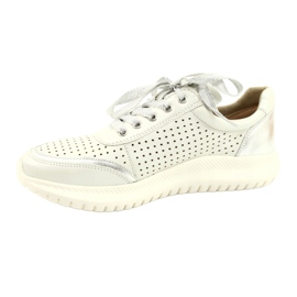 Caprice openwork lace-up sports shoes, heavy H 23750, white 1