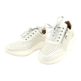 Caprice openwork lace-up sports shoes, heavy H 23750, white 2