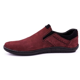 Polbut Men's casual slip-on shoes 401 burgundy red 1