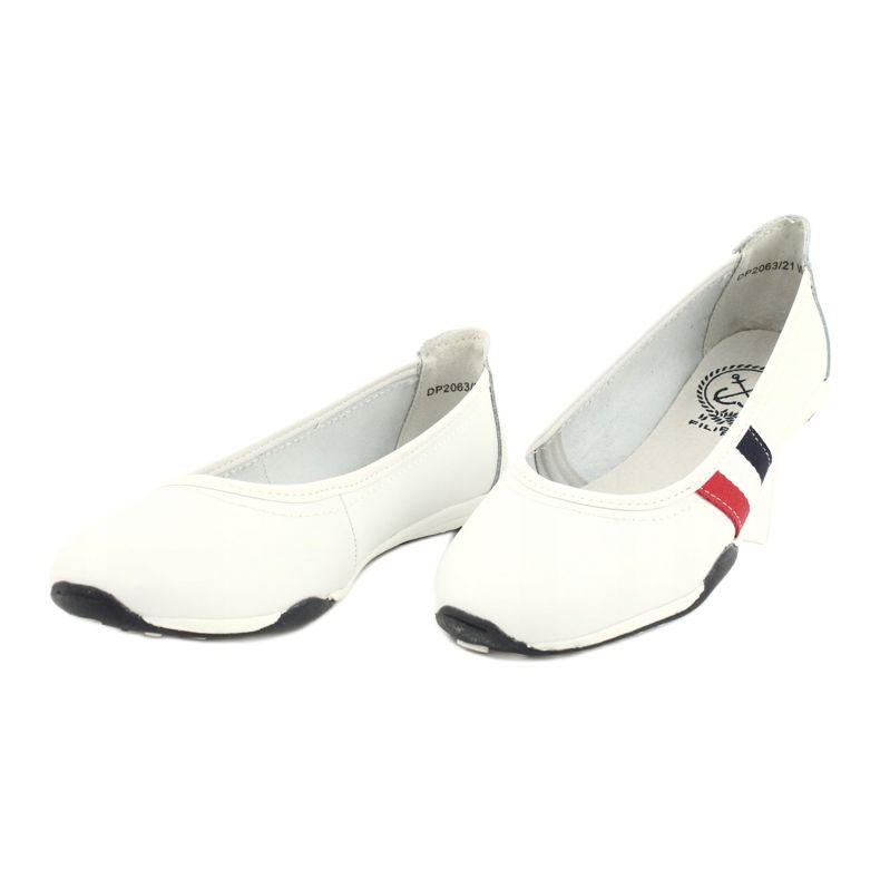 Women's sports ballerinas Filippo DP2063 / 21 white red navy blue 2