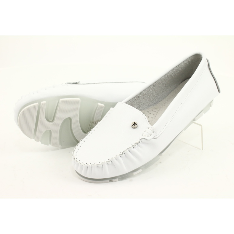 Women's Leather Loafers Filippo DP2037 White 3 Women's Leather Loafers Filippo DP2037 White 3