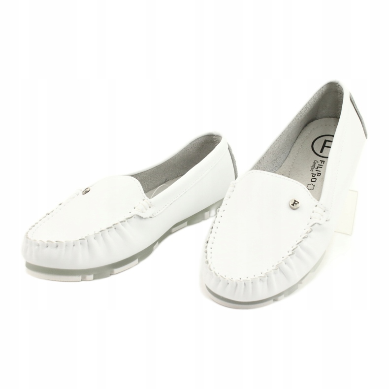 Women's Leather Loafers Filippo DP2037 White 2