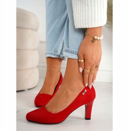 PJ1 Classic Pumps On A Bar Suede Red Eleanor 1