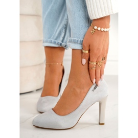 PJ1 Classic Pumps On A Pillar Suede Gray Eliana grey 1