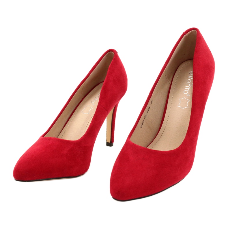 Evento Suede High Heels 9PB35-1095 Red 3