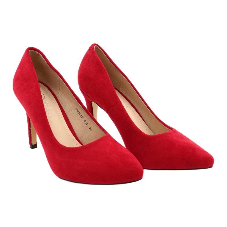 Evento Suede High Heels 9PB35-1095 Red 6