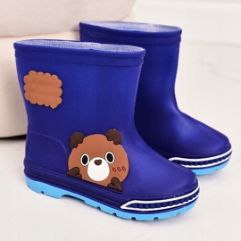 Children's rain boots with a teddy bear navy blue 2