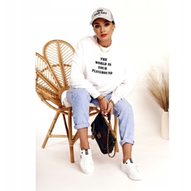 Women's leather sneakers with the inscription Big Star EE274316 White black 1