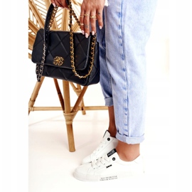 Women's leather sneakers with the inscription Big Star EE274316 White black 2