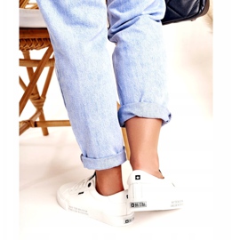 Women's leather sneakers with the inscription Big Star EE274316 White black 3