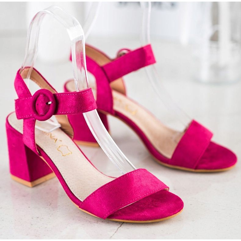 Sabatina Fuchsia Sandals With Buckle pink 1