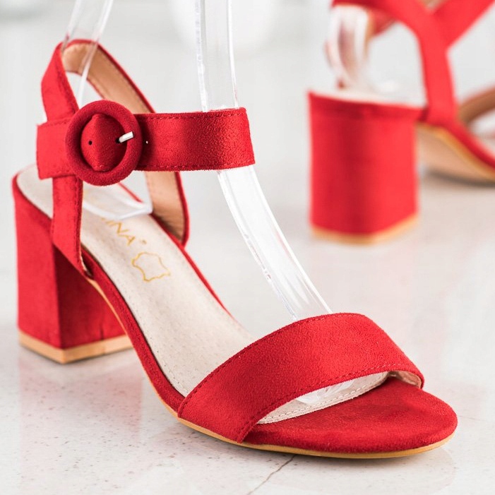 Sabatina Red Sandals With Buckle 1