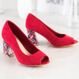 Sabatina Pumps With Patterned Heel red 1
