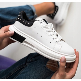 SHELOVET Sneakers With Studs white black 2