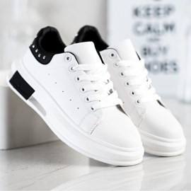 SHELOVET Sneakers With Studs white black 1