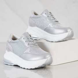 Bestelle Silver Sneakers With Glitter grey 1 Bestelle Silver Sneakers With Glitter grey 1