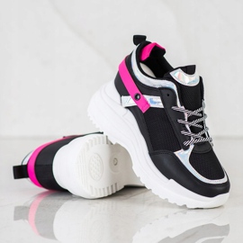 Marquiz Wedge Sneakers black pink 1