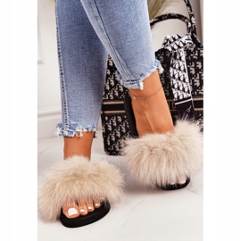 PS1 Women's Slippers with fur Beige Belmondo 1