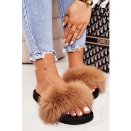 PS1 Women's Slippers with Fur Camel Belmondo beige brown 2
