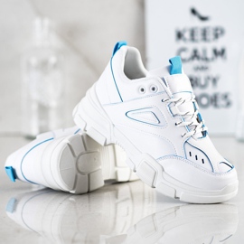 SHELOVET Fashionable White Sneakers blue 2
