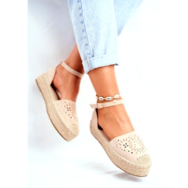 SEA Women's Espadrilles On Beige Palermo Linen Platform 1