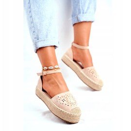 SEA Women's Espadrilles On Beige Palermo Linen Platform 2