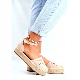SEA Women's Espadrilles On Beige Palermo Linen Platform 3