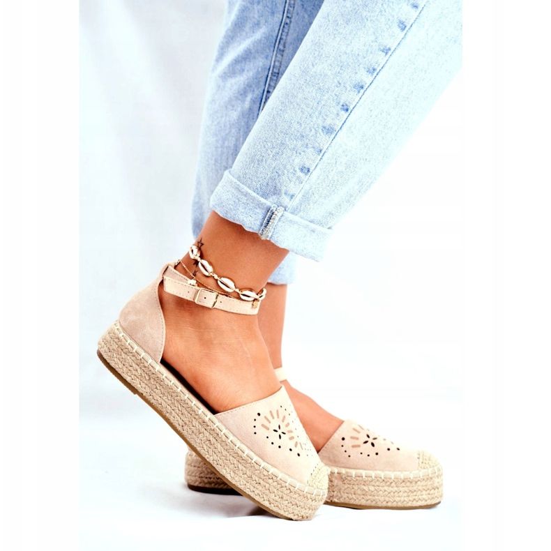 SEA Women's Espadrilles On Beige Palermo Linen Platform 3